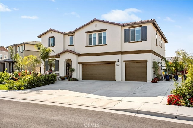 36275 Firelight Cir, Wildomar, CA 92595 - view of front of home featuring a tile roof, an attached garage, stucco siding, and driveway