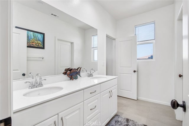 36275 Firelight Cir, Wildomar, CA 92595 - bathroom with double vanity and tile patterned flooring