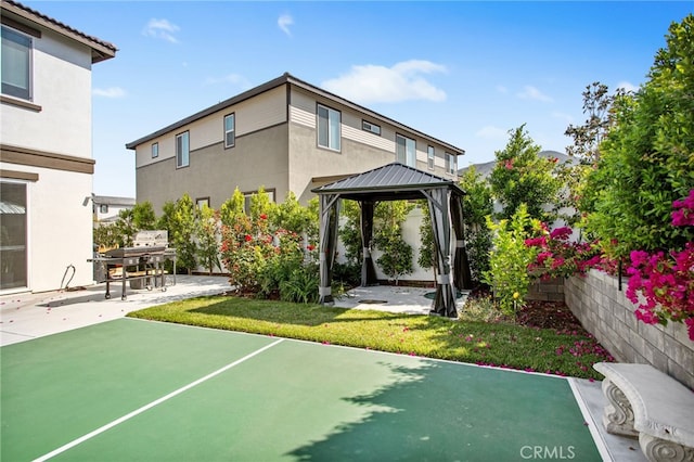 36275 Firelight Cir, Wildomar, CA 92595 - view of basketball court featuring a gazebo and plenty of natural light