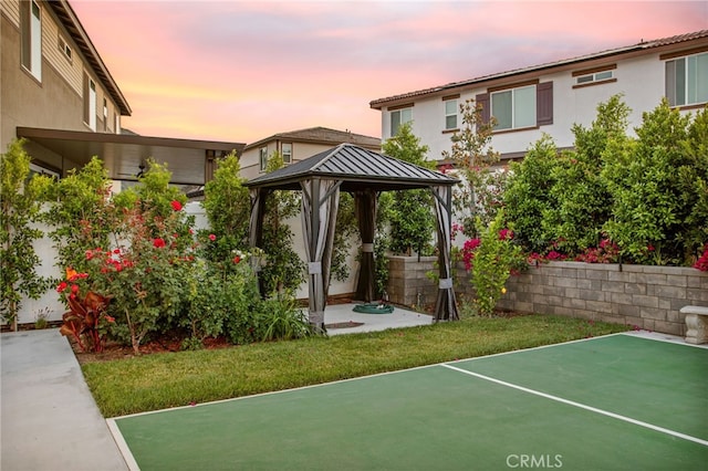 36275 Firelight Cir, Wildomar, CA 92595 - patio terrace at dusk featuring a gazebo