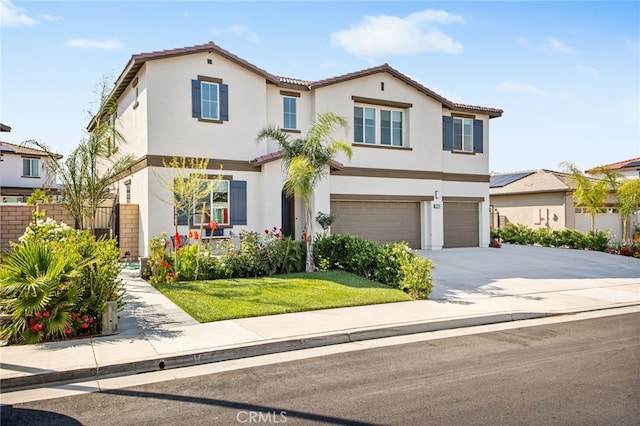 36275 Firelight Cir, Wildomar, CA 92595 - view of front facade with stucco siding, an attached garage, concrete driveway, and a tile roof