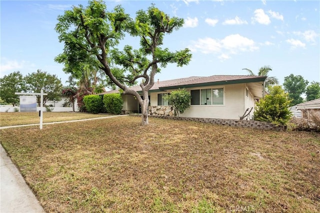 1754 N 1st Ave, Upland, CA 91784 - ranch-style house with stucco siding and a front yard