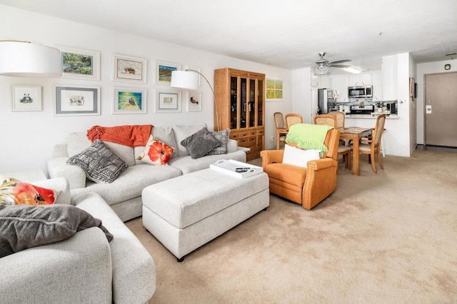 11255 Tierrasanta Blvd Unit 106, San Diego, CA 92124 - living area featuring light carpet and ceiling fan