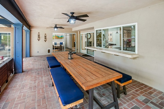 19520 Bermudas St, Porter Ranch, CA 91326 - view of patio featuring ceiling fan
