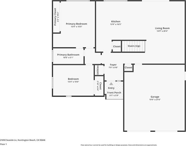 21692 Seaside Ln, Huntington Beach, CA 92646 - floor plan / room layout