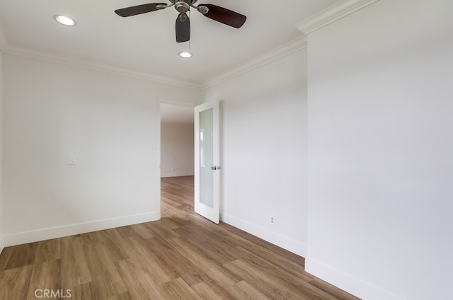 117 E 229th Pl, Carson, CA 90745 - spare room with ornamental molding, wood finished floors, baseboards, ceiling fan, and recessed lighting