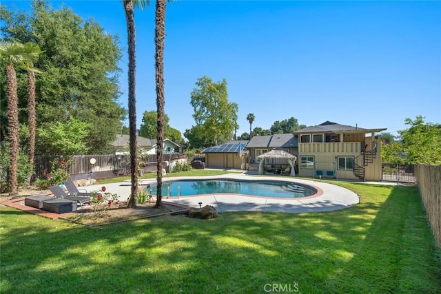 3580 Maricopa Rd, Atascadero, CA 93422 - view of swimming pool featuring stairs, a fenced backyard, and a patio area