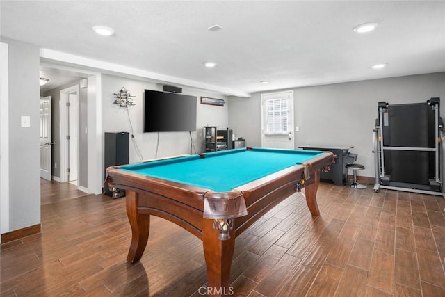 3580 Maricopa Rd, Atascadero, CA 93422 - game room with wood finished floors, recessed lighting, and pool table