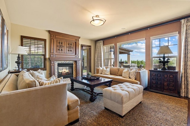6937 Corte Langosta, Carlsbad, CA 92009 - living room featuring a glass covered fireplace