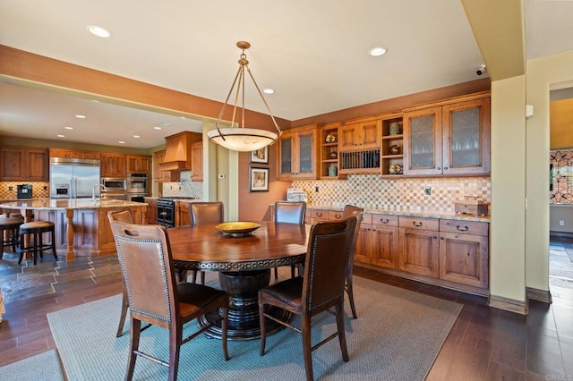 6937 Corte Langosta, Carlsbad, CA 92009 - dining room featuring recessed lighting and dark wood-style flooring