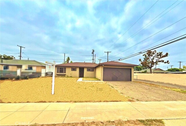 2574 W Glencrest Ave, Anaheim, CA 92801 - ranch-style house with driveway, a garage, and stucco siding