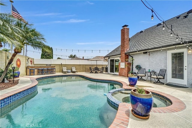 631 Holmes Ave, Placentia, CA 92870 - view of pool with a pool with connected hot tub and a patio area