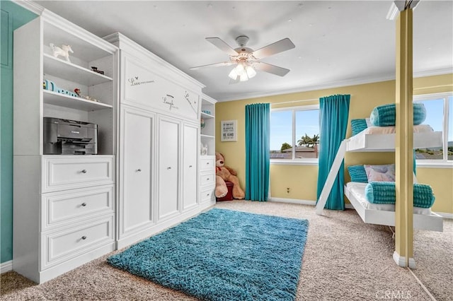 631 Holmes Ave, Placentia, CA 92870 - bedroom with carpet, multiple windows, baseboards, and ornamental molding