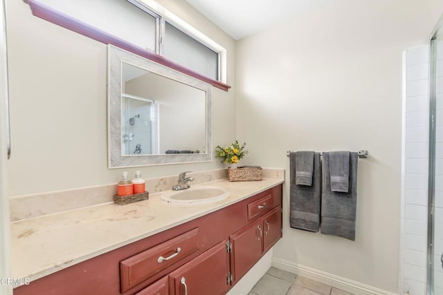 1215 Lawrence Way, Oxnard, CA 93035 - bathroom with vanity, an enclosed shower, and tile patterned floors
