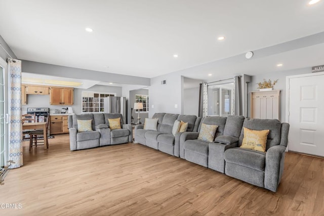 1215 Lawrence Way, Oxnard, CA 93035 - living room featuring light wood finished floors and recessed lighting