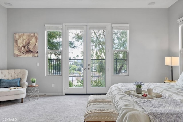 1138 Las Colinas Way, San Dimas, CA 91773 - bedroom with french doors, access to outside, multiple windows, and carpet