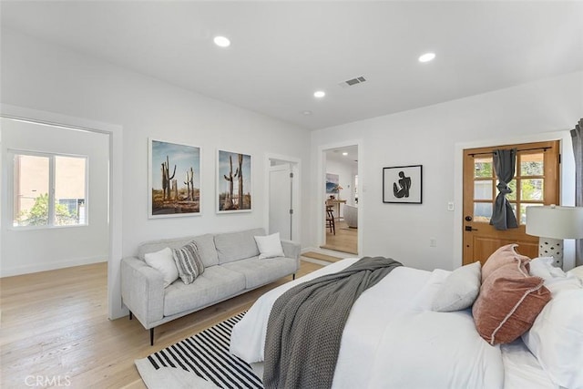 4312 Division St, Los Angeles, CA 90065 - bedroom with light wood-style flooring, recessed lighting, and baseboards