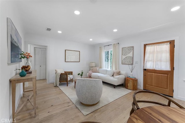 4312 Division St, Los Angeles, CA 90065 - living room featuring light wood-style floors, recessed lighting, and baseboards