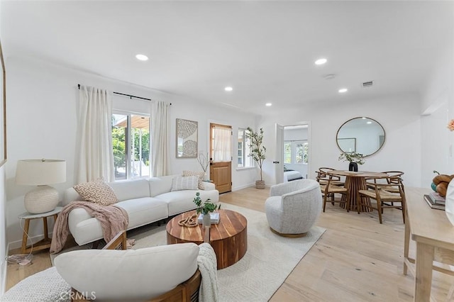 4312 Division St, Los Angeles, CA 90065 - living room with plenty of natural light, light wood-style flooring, recessed lighting, and baseboards