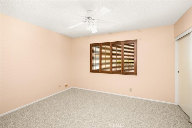 6459 E Via Arboles, Anaheim Hills, CA 92807 - unfurnished bedroom with carpet, a textured ceiling, baseboards, and ceiling fan