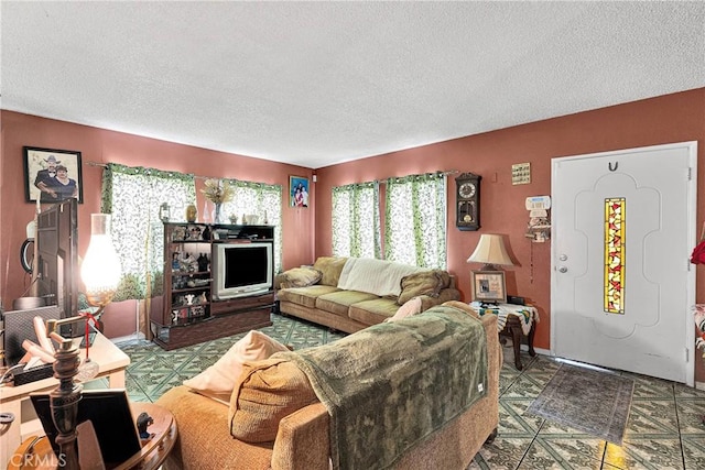 470 E Home St, Long Beach, CA 90805 - living room with plenty of natural light and a textured ceiling
