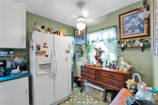 470 E Home St, Long Beach, CA 90805 - kitchen featuring white refrigerator with ice dispenser and white cabinetry