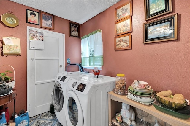 470 E Home St, Long Beach, CA 90805 - laundry area featuring washer and clothes dryer and a textured ceiling
