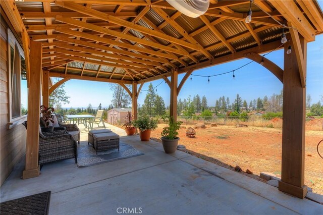 2381 Clearview Dr, Paradise, CA 95969 - fenced backyard featuring a gazebo and a patio area