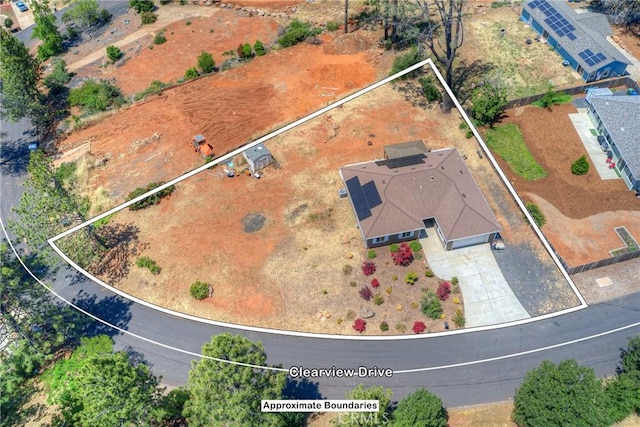 2381 Clearview Dr, Paradise, CA 95969 - view from above of property with property boundaries highlighted