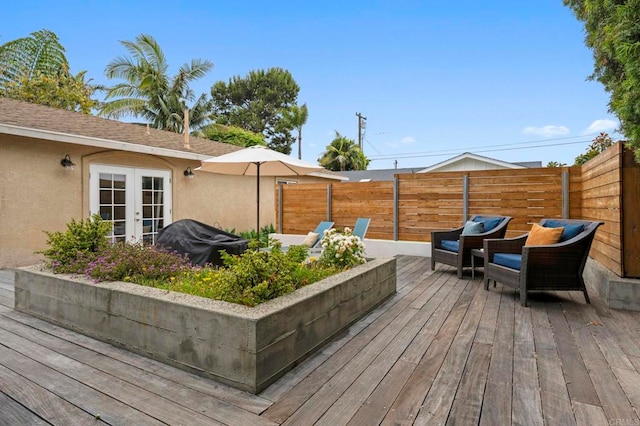 1125 Arcadia Rd, Encinitas, CA 92024 - deck with area for grilling and french doors
