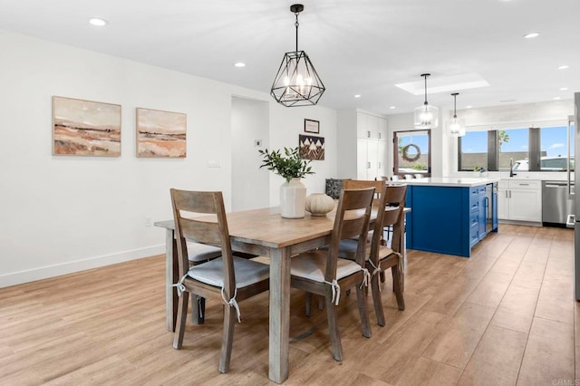 1125 Arcadia Rd, Encinitas, CA 92024 - dining room with light wood-type flooring and recessed lighting