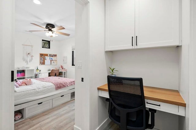 1125 Arcadia Rd, Encinitas, CA 92024 - bedroom featuring a desk, light wood-style flooring, and recessed lighting