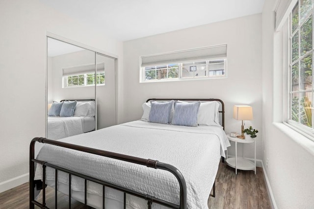 1125 Arcadia Rd, Encinitas, CA 92024 - bedroom with dark wood-type flooring, multiple windows, and a closet