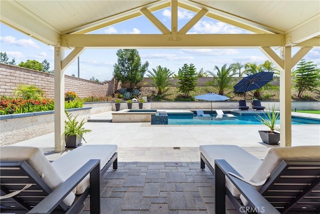 288 Shorey Dr, Glendora, CA 91741 - fenced backyard with a patio and a pool with connected hot tub
