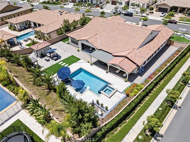 288 Shorey Dr, Glendora, CA 91741 - aerial view of residential area featuring a pool area
