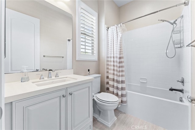 288 Shorey Dr, Glendora, CA 91741 - full bath featuring toilet, shower / bathtub combination with curtain, and vanity