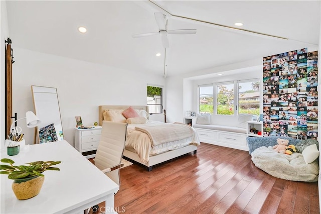 128 Rocky Point Rd, Palos Verdes Estates, CA 90274 - bedroom featuring wood finished floors, recessed lighting, and a ceiling fan