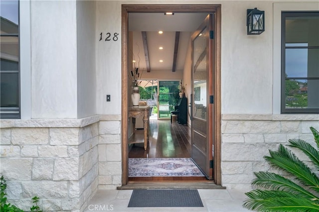128 Rocky Point Rd, Palos Verdes Estates, CA 90274 - property entrance with stone siding