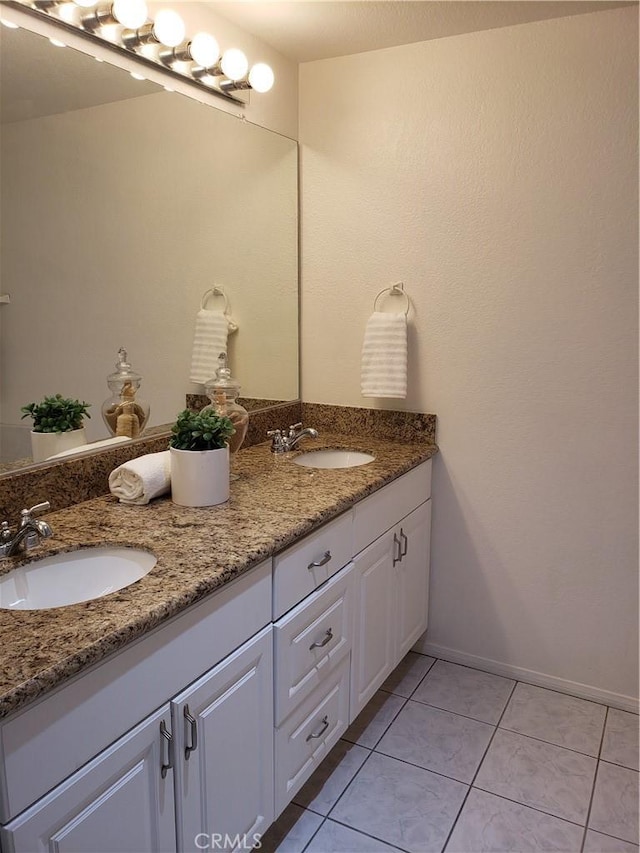 1406 Brett Pl Unit 112, San Pedro, CA 90732 - full bathroom with double vanity and tile patterned floors