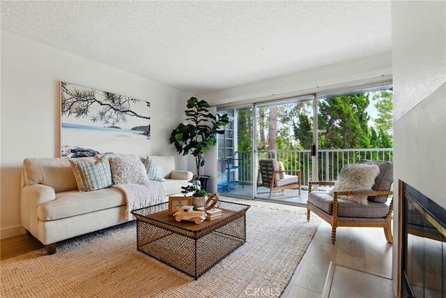 1406 Brett Pl Unit 112, San Pedro, CA 90732 - living room featuring wood finished floors and a textured ceiling