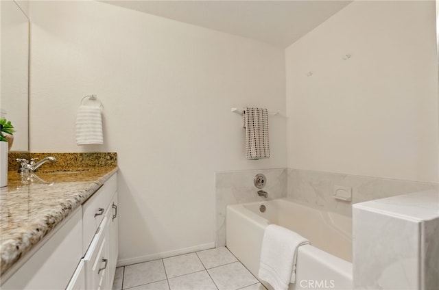 1406 Brett Pl Unit 112, San Pedro, CA 90732 - bathroom with tile patterned flooring, vanity, and a bath