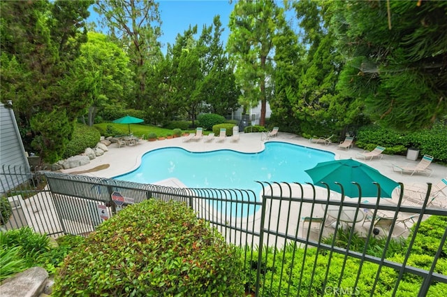 1406 Brett Pl Unit 112, San Pedro, CA 90732 - community pool featuring a patio area and view of wooded area