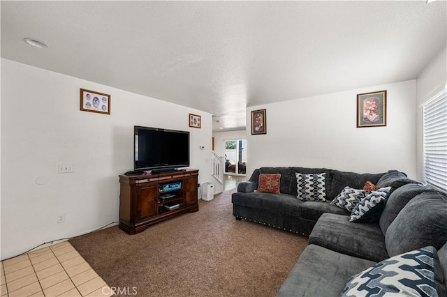 16029 White Mountain Pl, Victorville, CA 92394 - living room with carpet floors and tile patterned floors