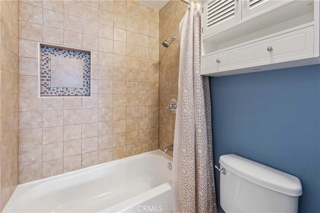5460 White Oak Ave Unit E339, Encino, CA 91316 - bathroom featuring shower / tub combo with curtain and toilet