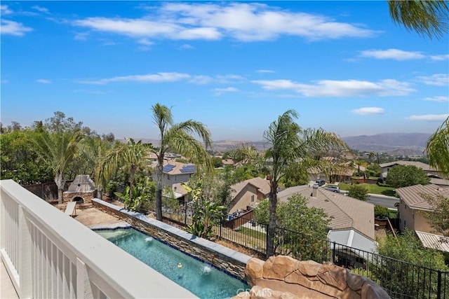8581 Camino Limon Rd, Corona, CA 92883 - balcony featuring view of pool area, a residential view, and a mountain view
