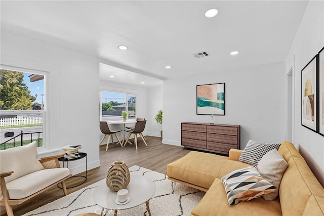 401 Cypress St, Bakersfield, CA 93304 - living area featuring wood finished floors and recessed lighting