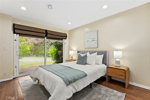 31 Aspen Way, Rolling Hills Estates, CA 90274 - bedroom with access to exterior, wood finished floors, and recessed lighting