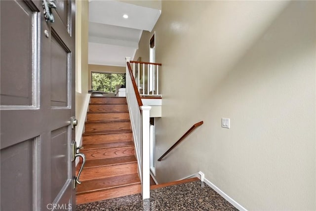 31 Aspen Way, Rolling Hills Estates, CA 90274 - stairs with baseboards and recessed lighting