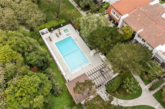 31 Aspen Way, Rolling Hills Estates, CA 90274 - drone / aerial view of a pool area