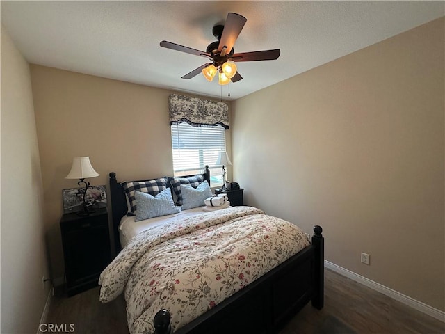 2408 Driftwood Dr, Rosamond, CA 93560 - bedroom with baseboards, ceiling fan, and wood finished floors